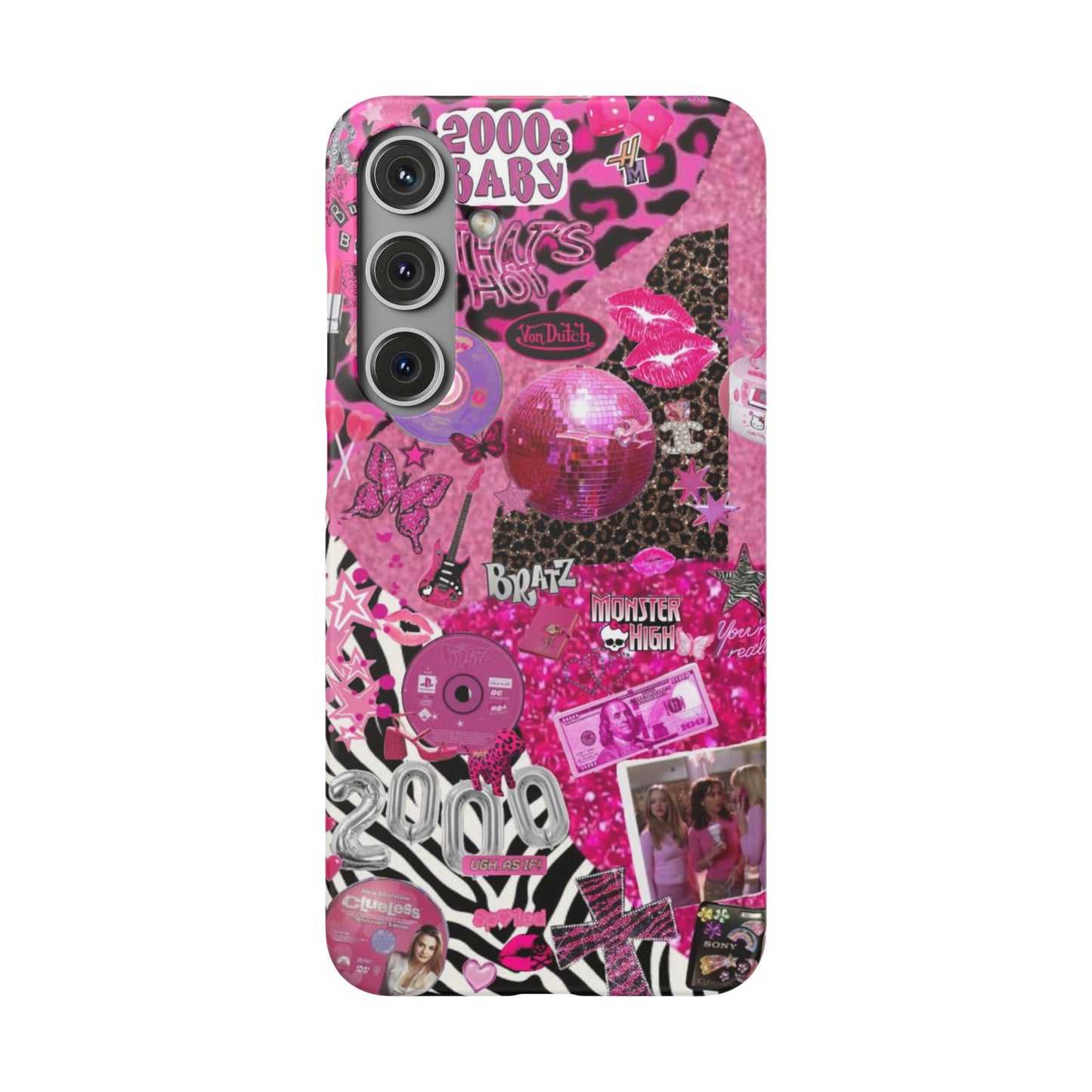 y2k trashy pink phone case