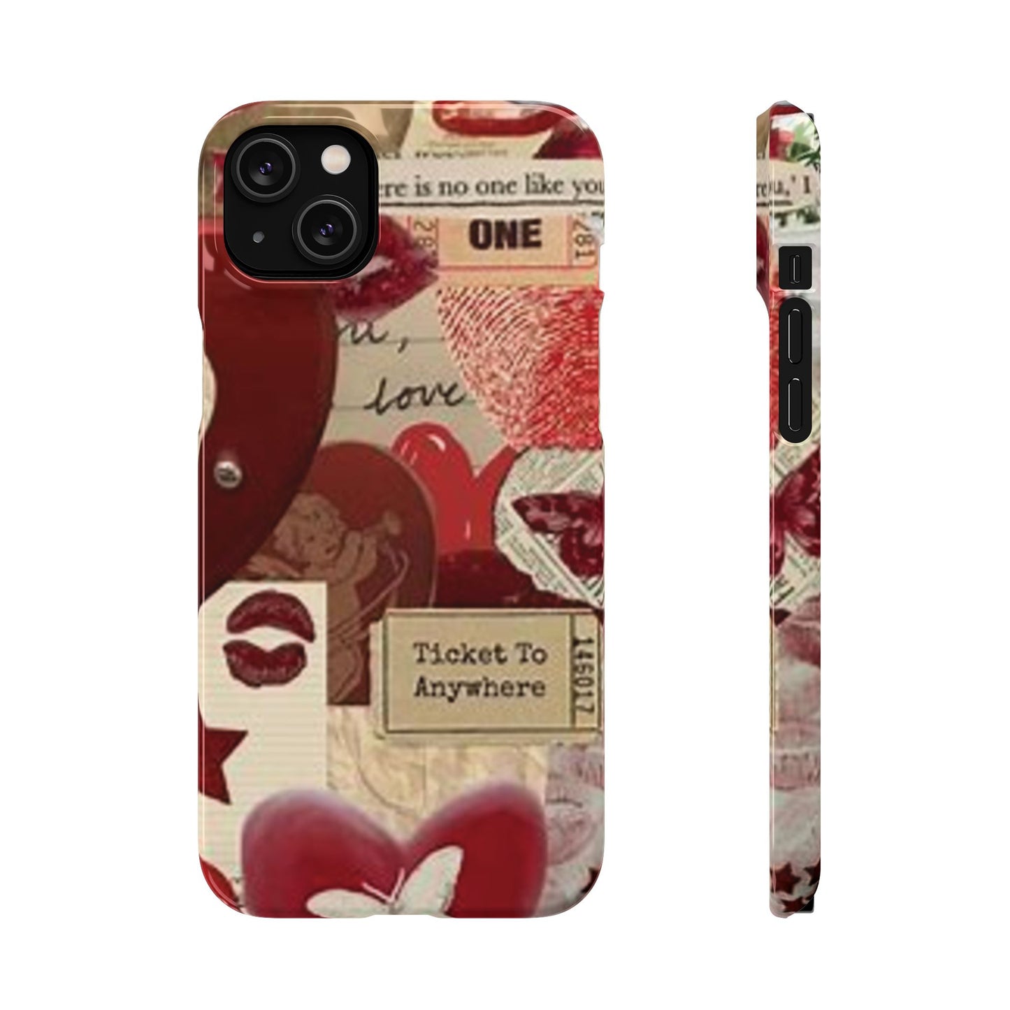 red collage phone case