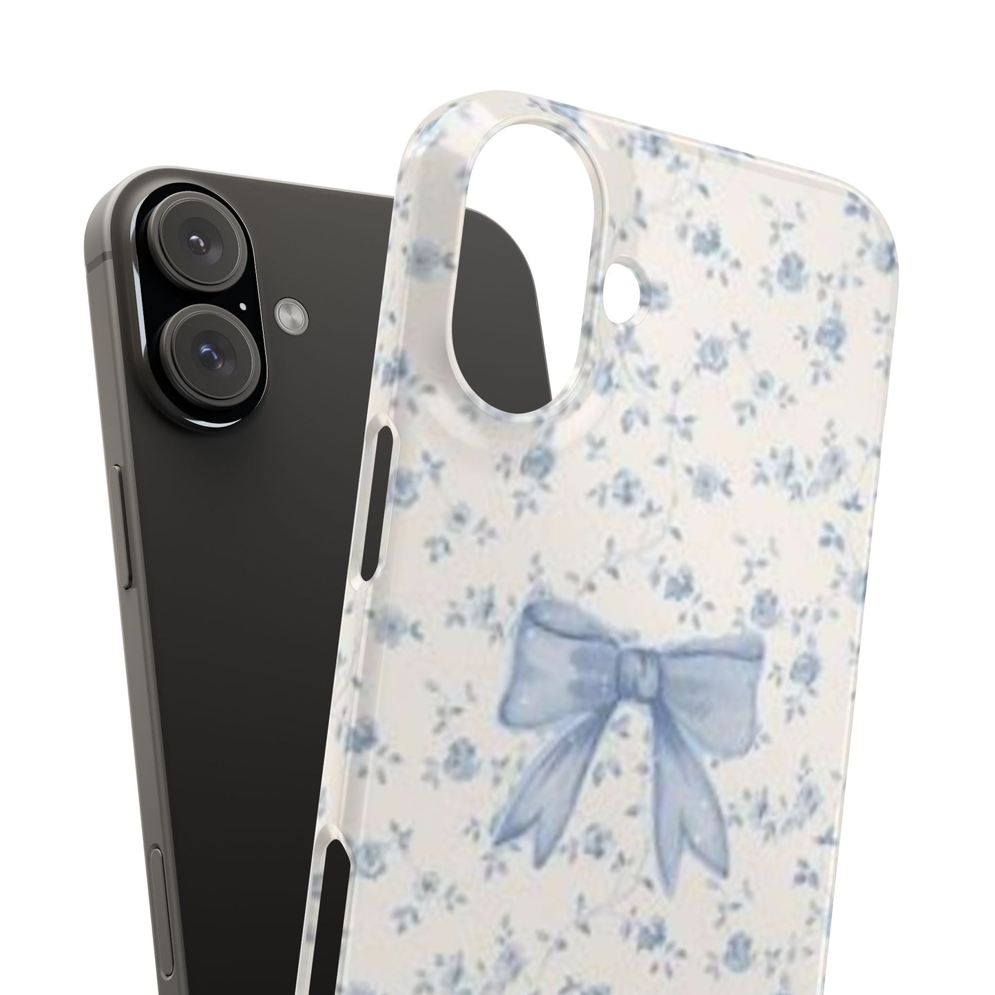 blue flowers and bow phone case