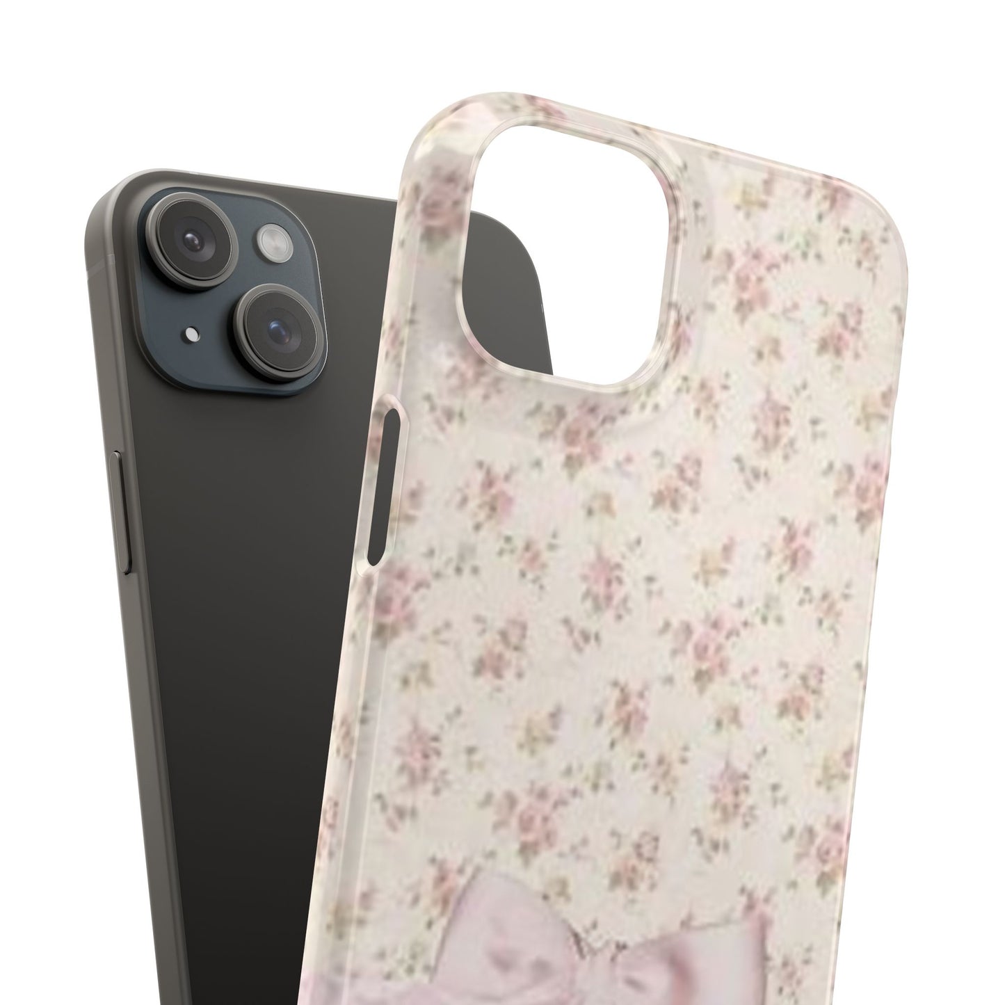 pink flower lace bow phone case