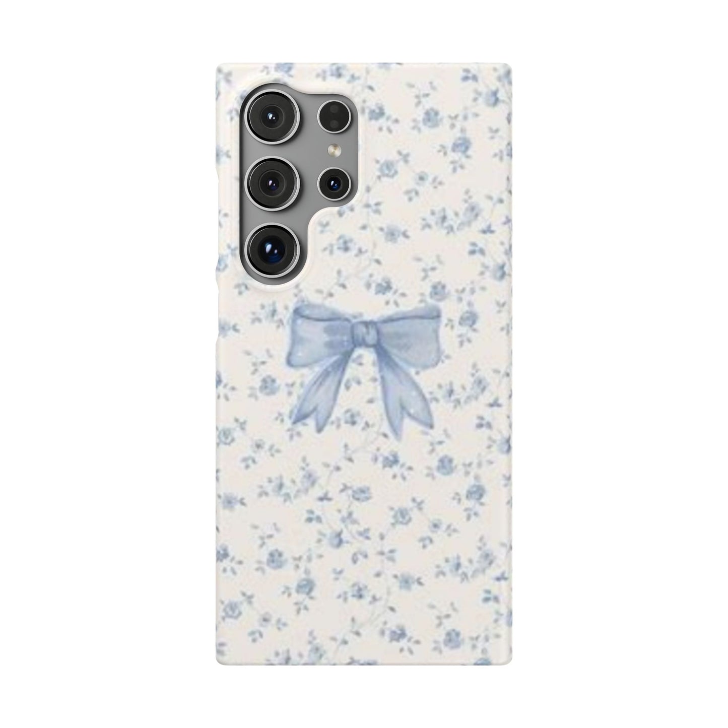 blue flowers and bow phone case