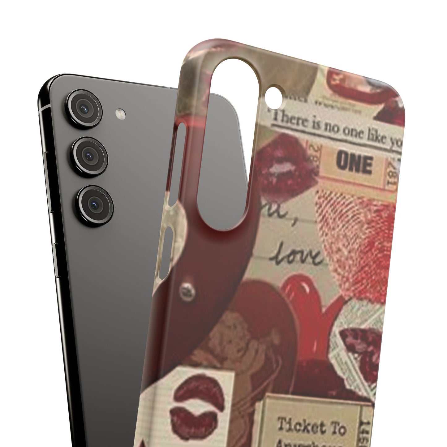 red collage phone case