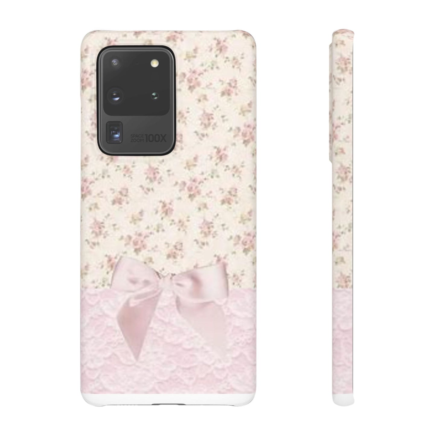 pink flower lace bow phone case