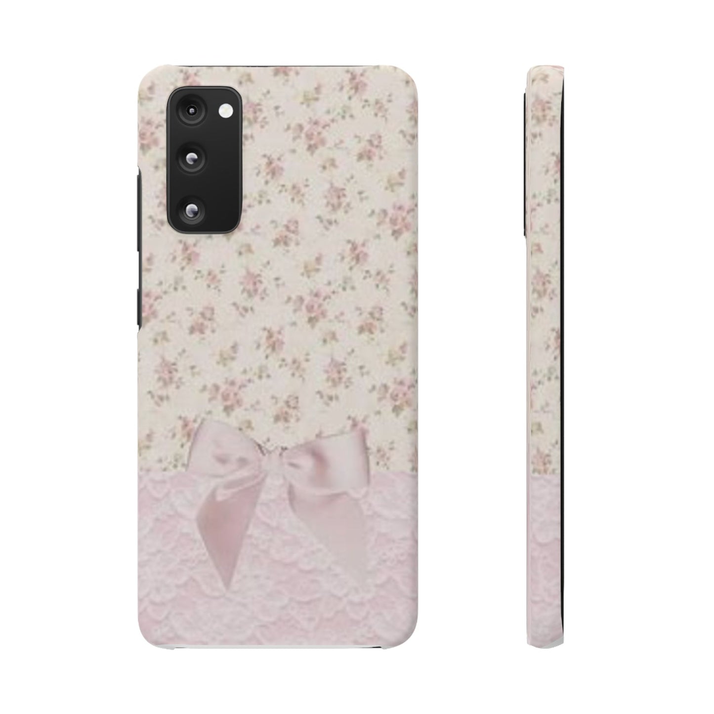 pink flower lace bow phone case