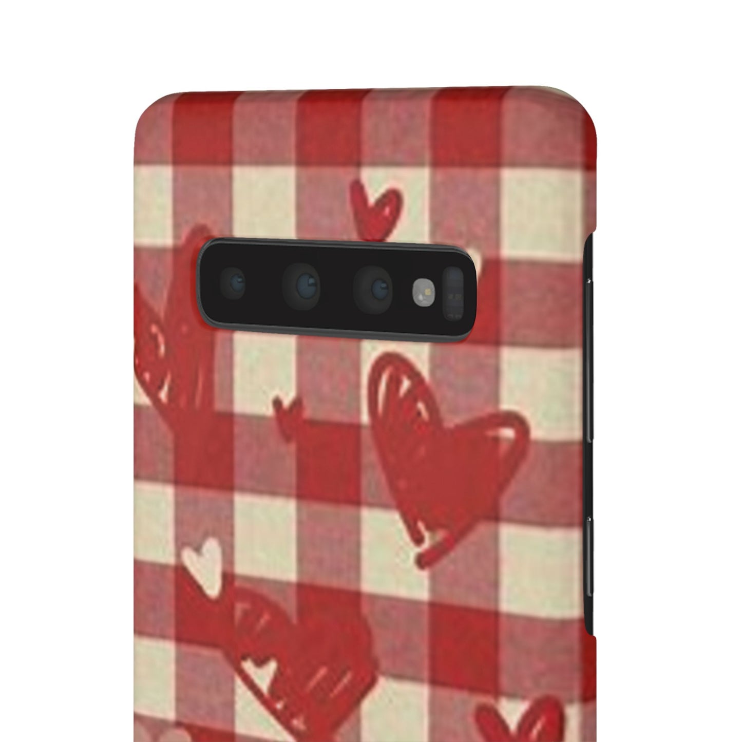 red plaid hearts phone case