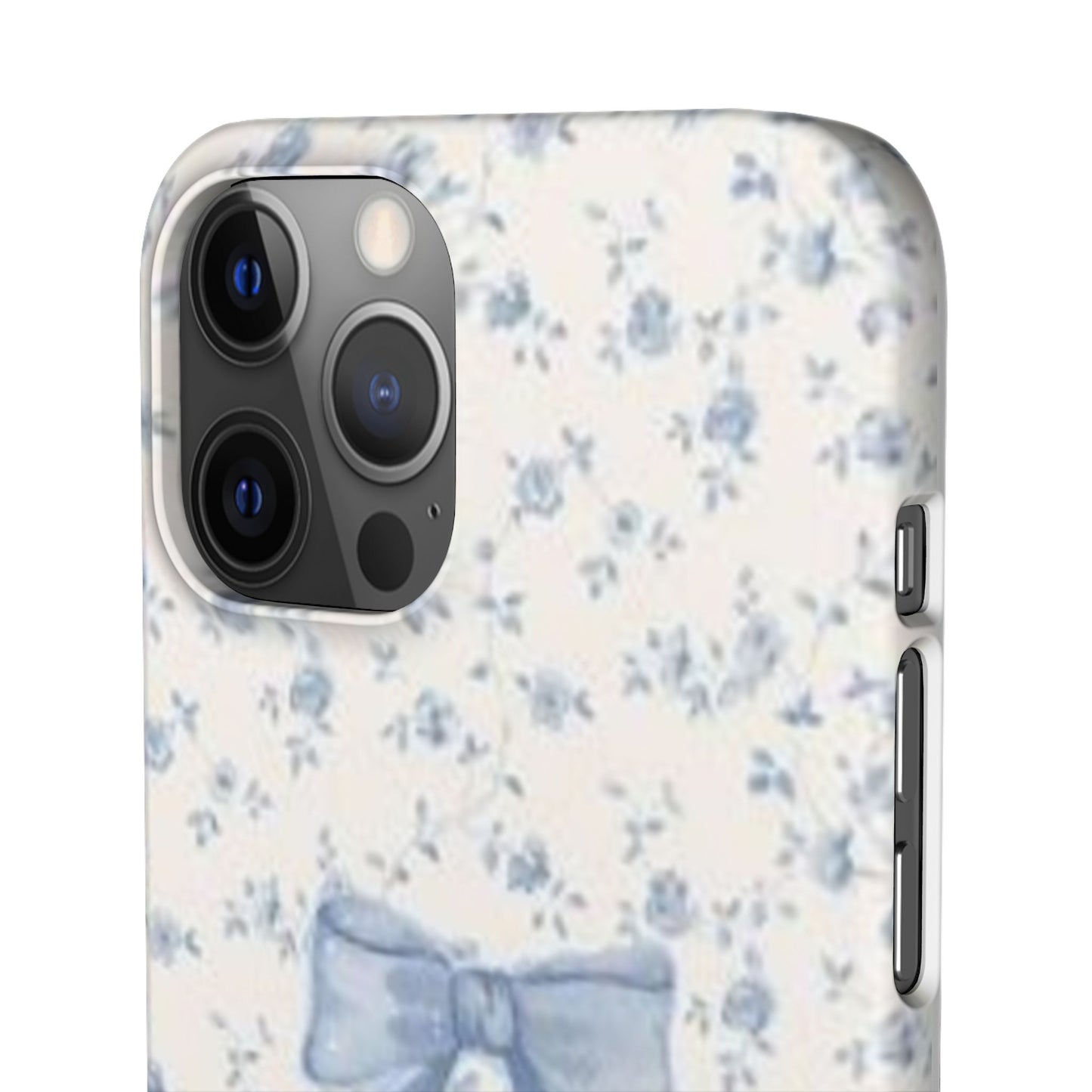 blue flowers and bow phone case