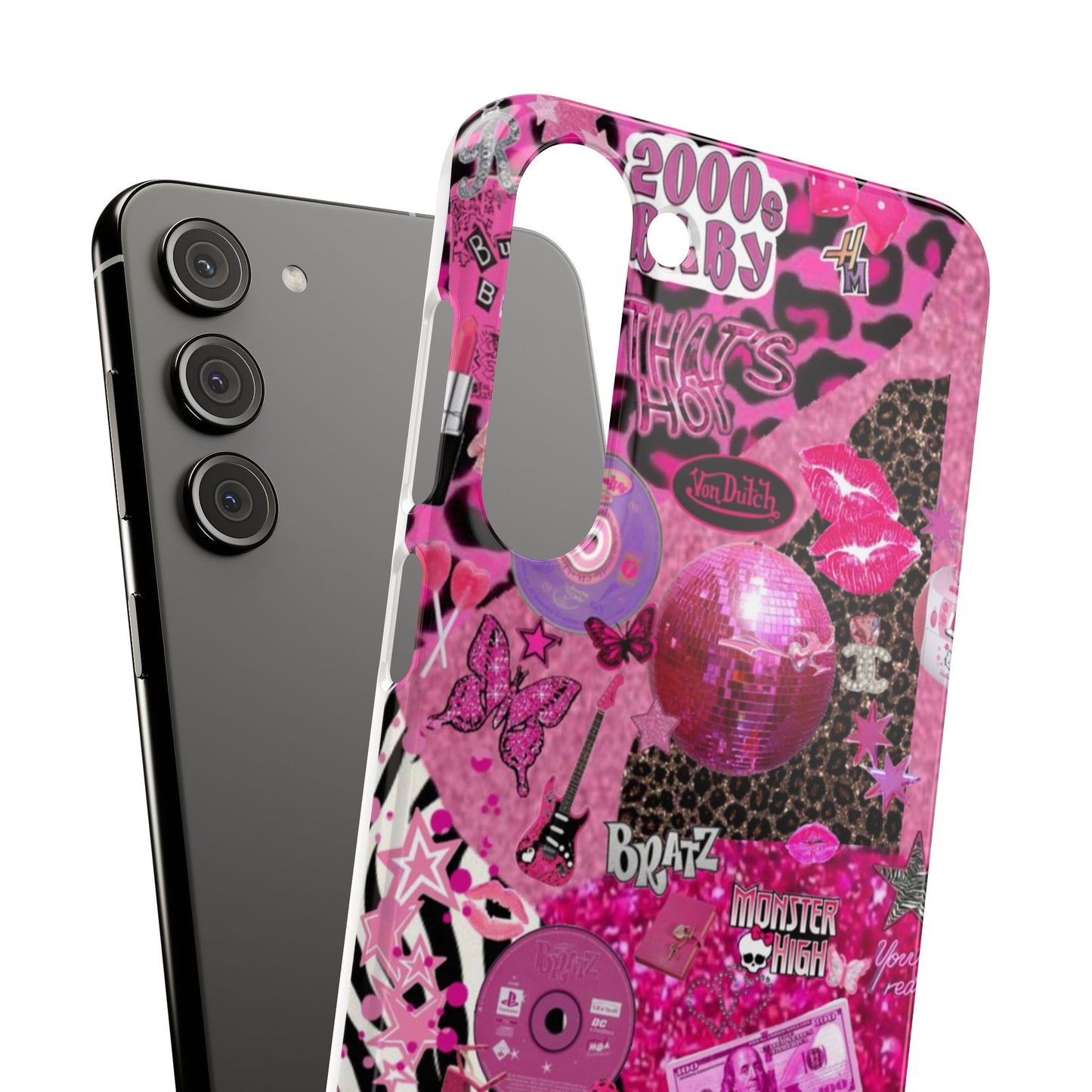 y2k trashy pink phone case