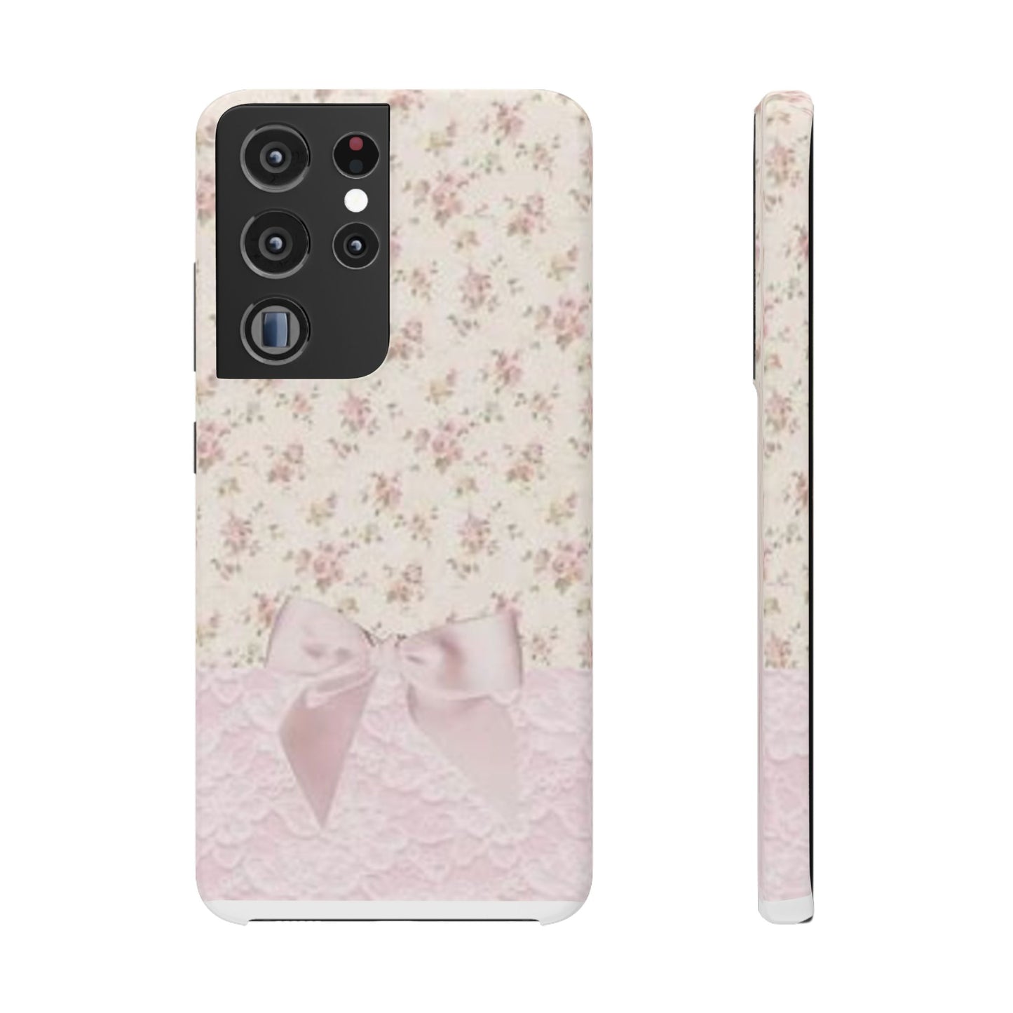 pink flower lace bow phone case