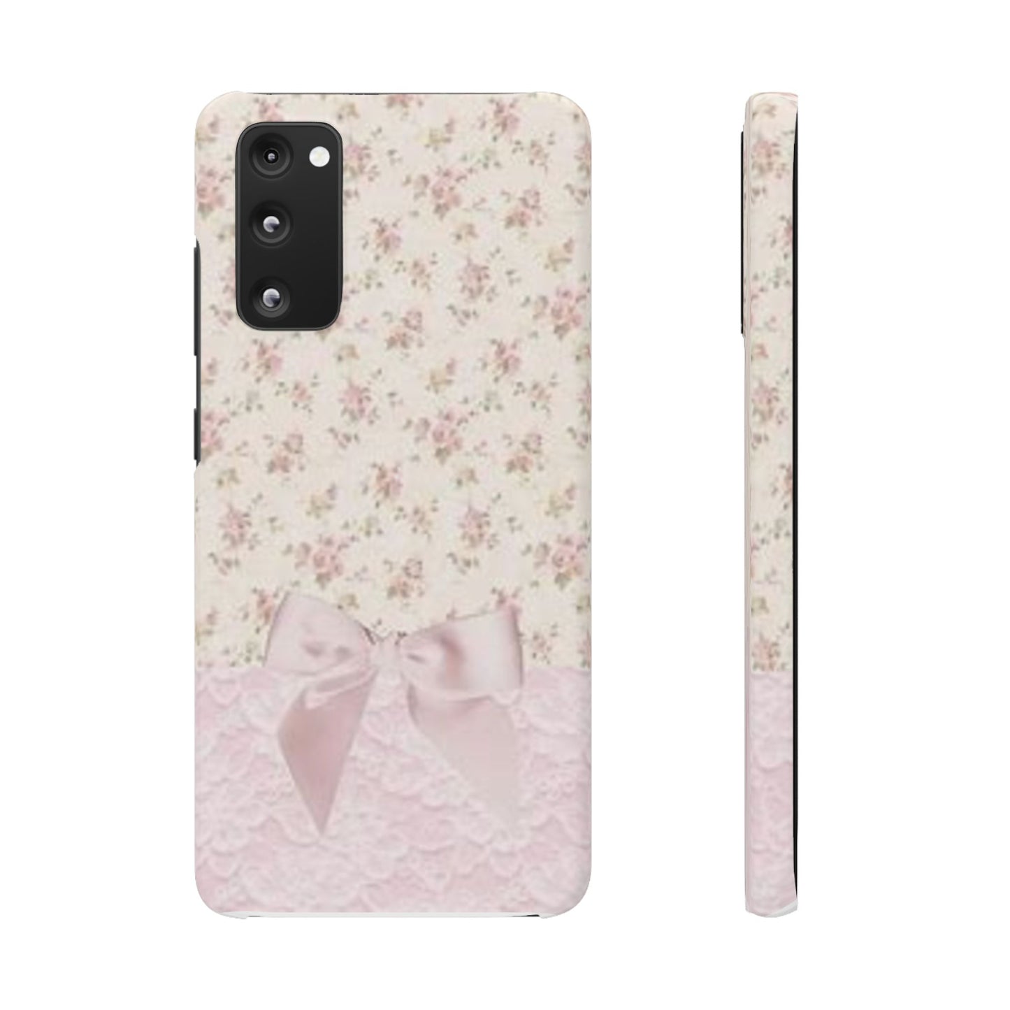 pink flower lace bow phone case