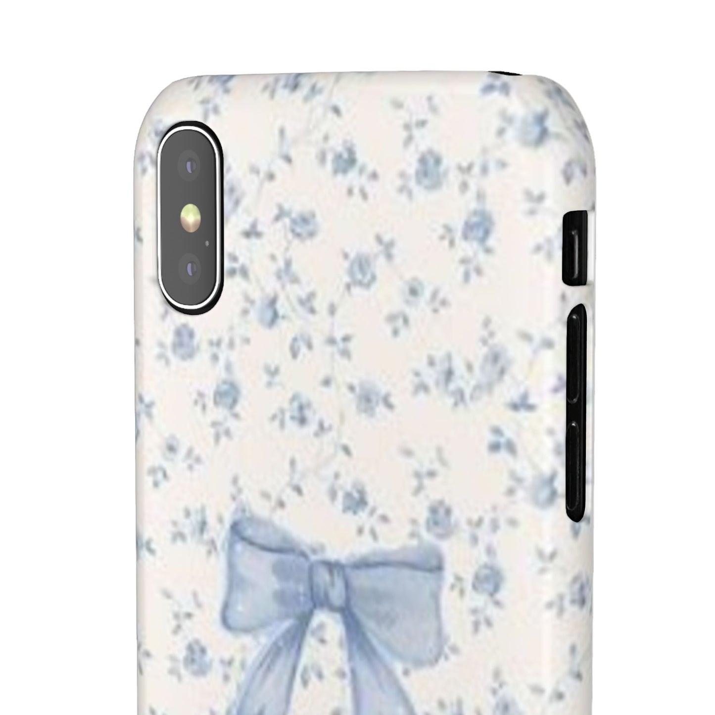 blue flowers and bow phone case