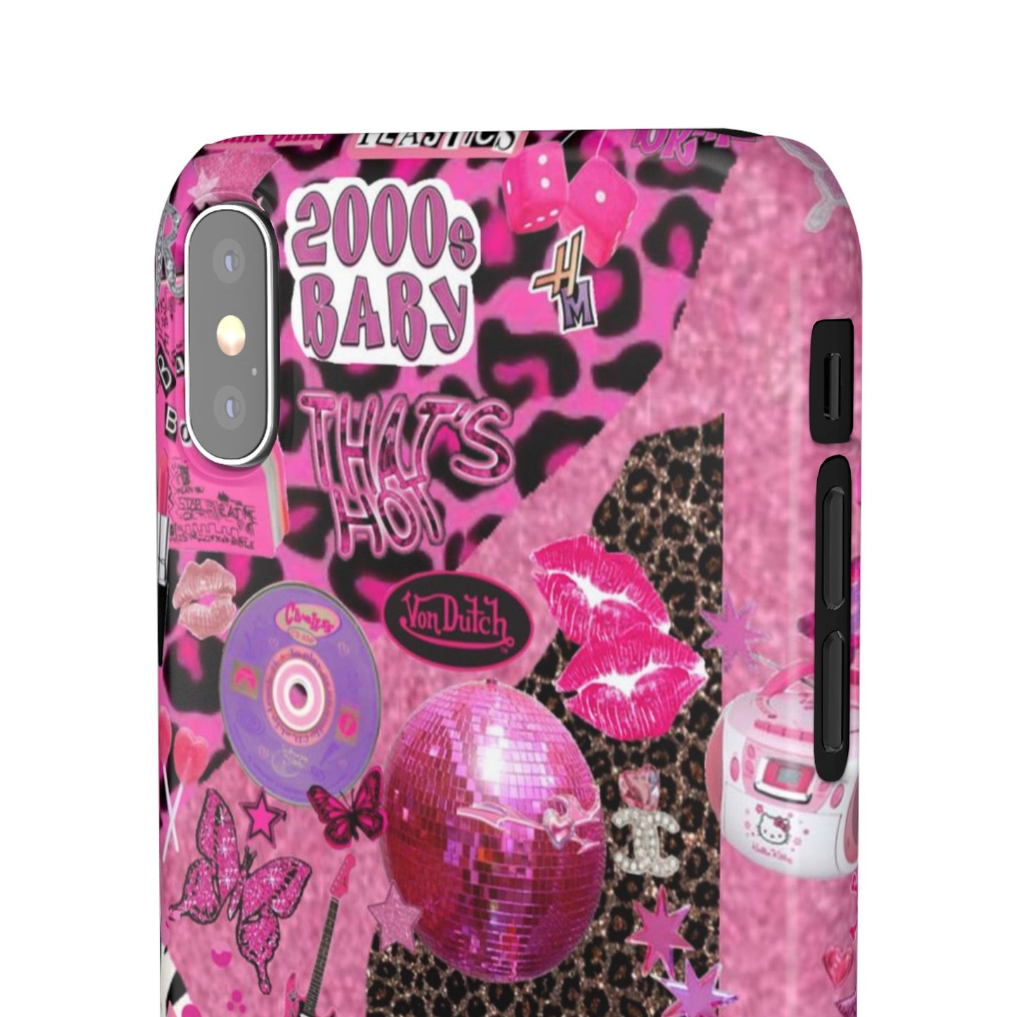 y2k trashy pink phone case