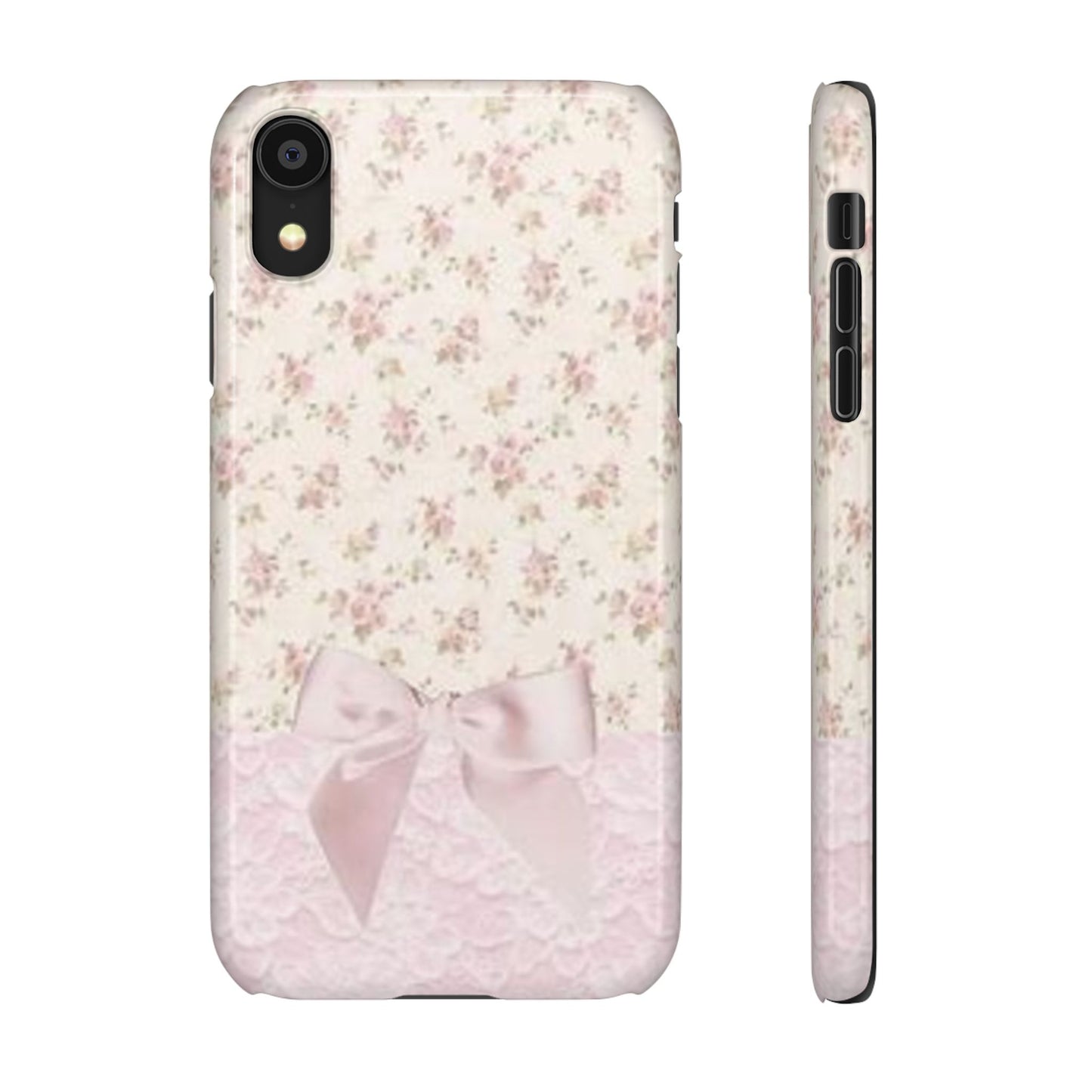 pink flower lace bow phone case