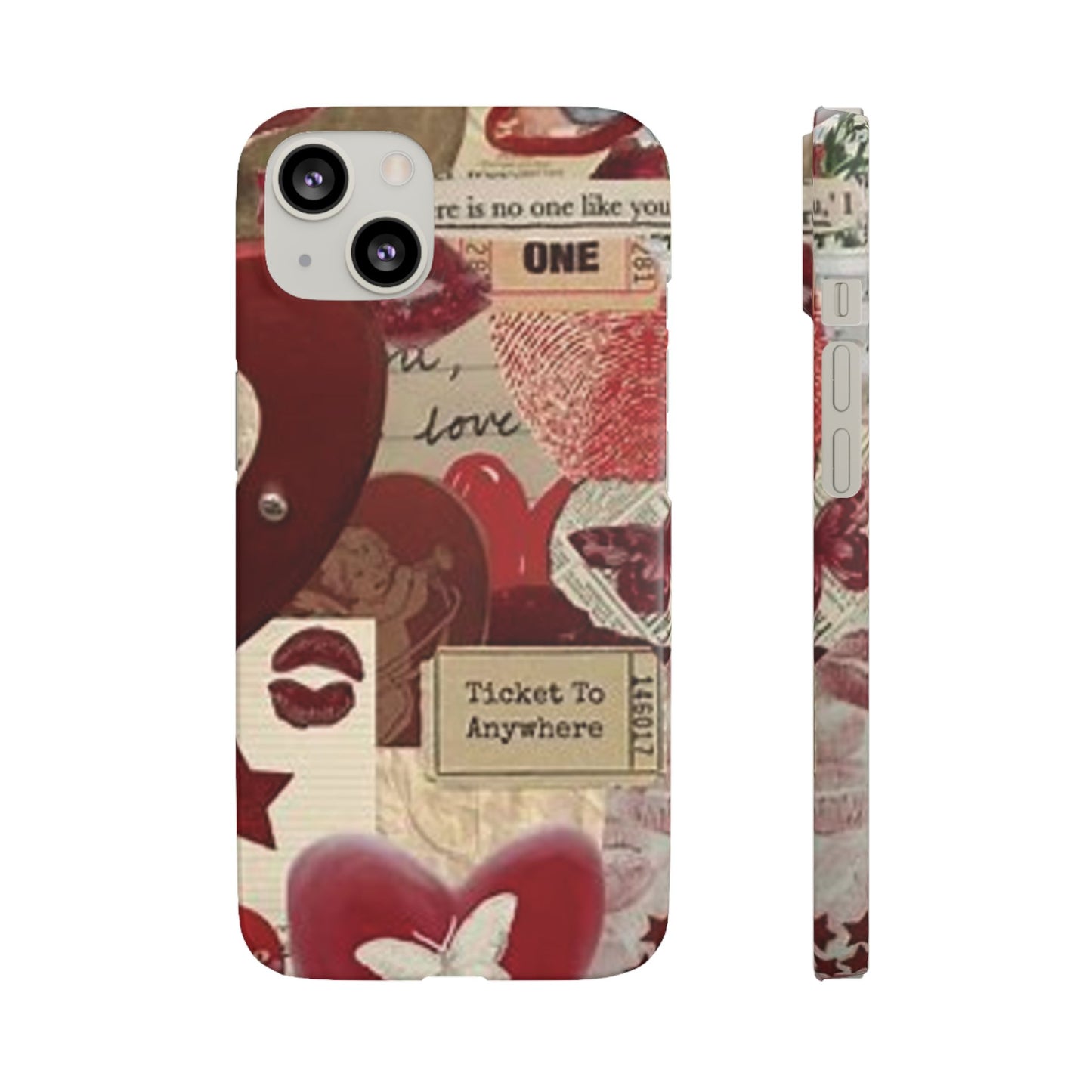 red collage phone case