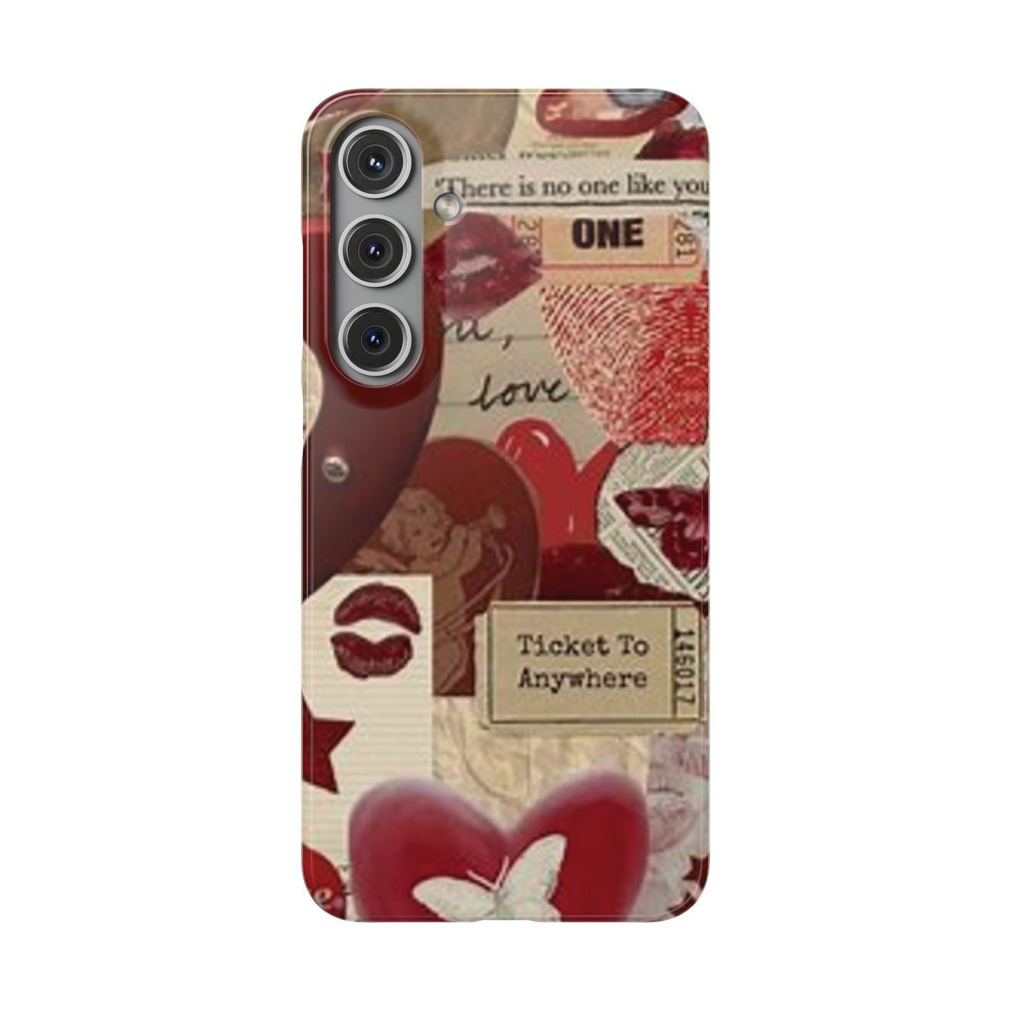 red collage phone case