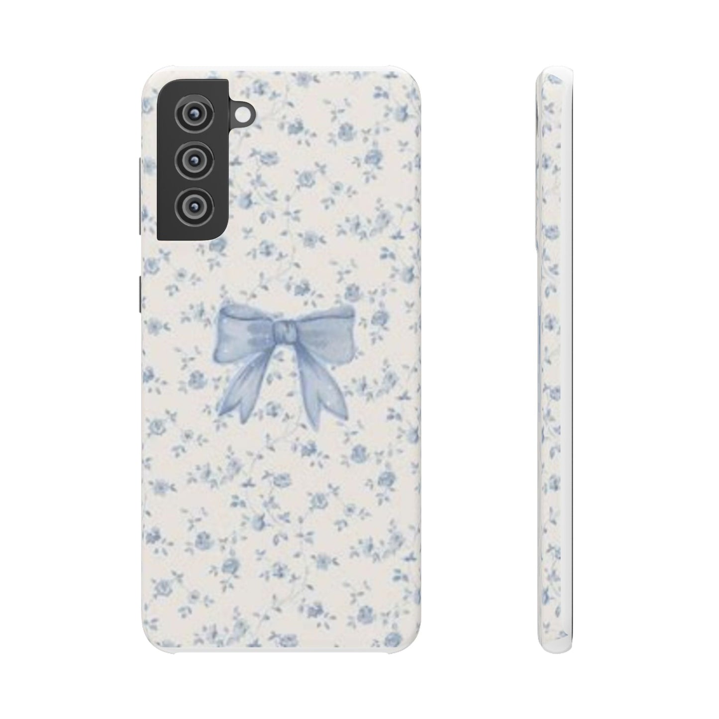 blue flowers and bow phone case