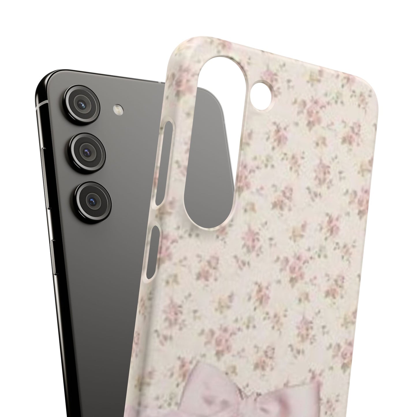 pink flower lace bow phone case