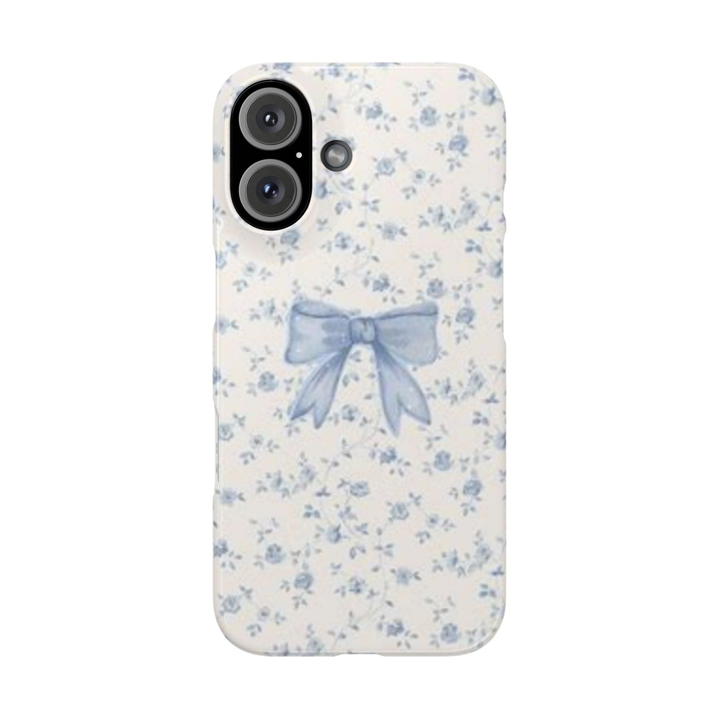 blue flowers and bow phone case