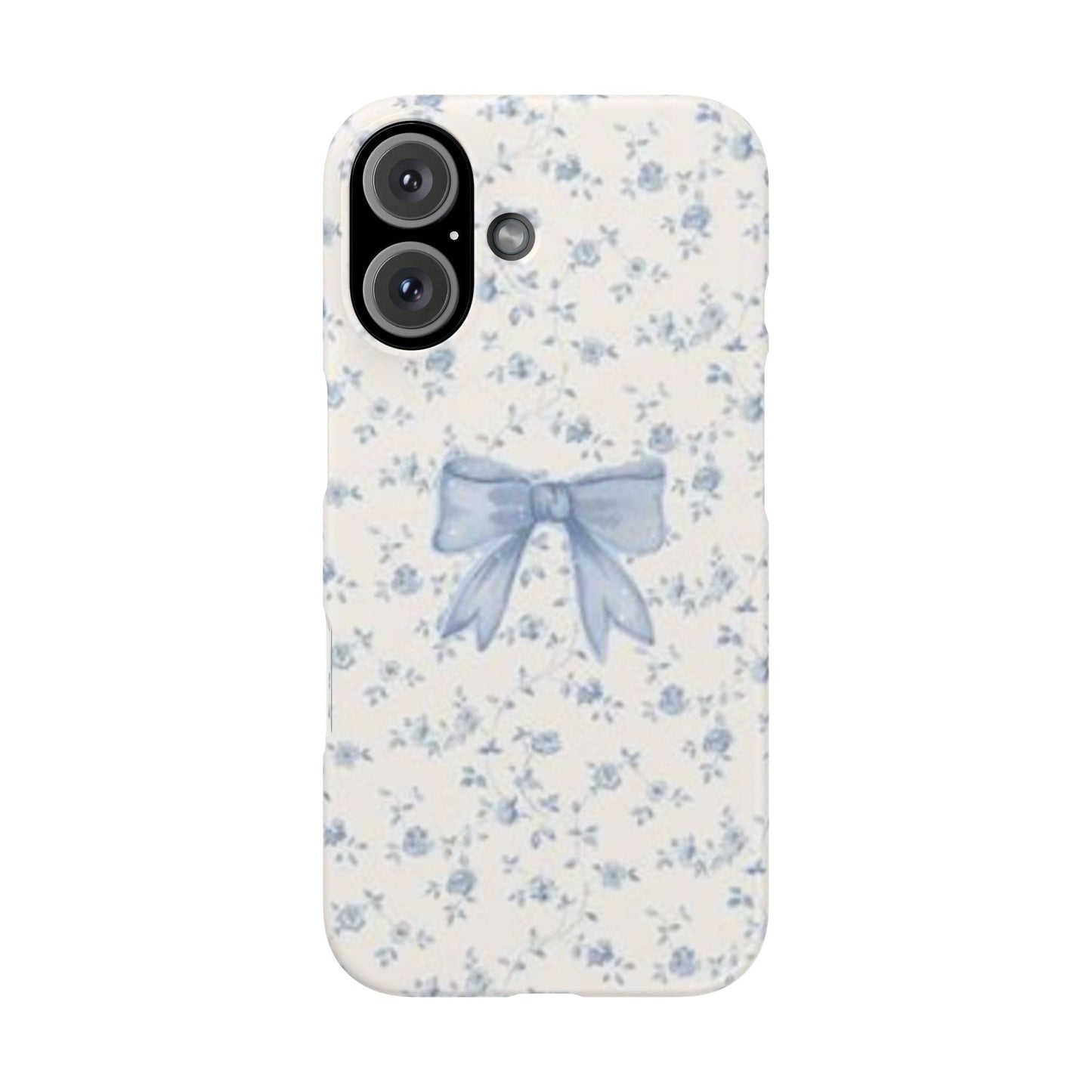 blue flowers and bow phone case