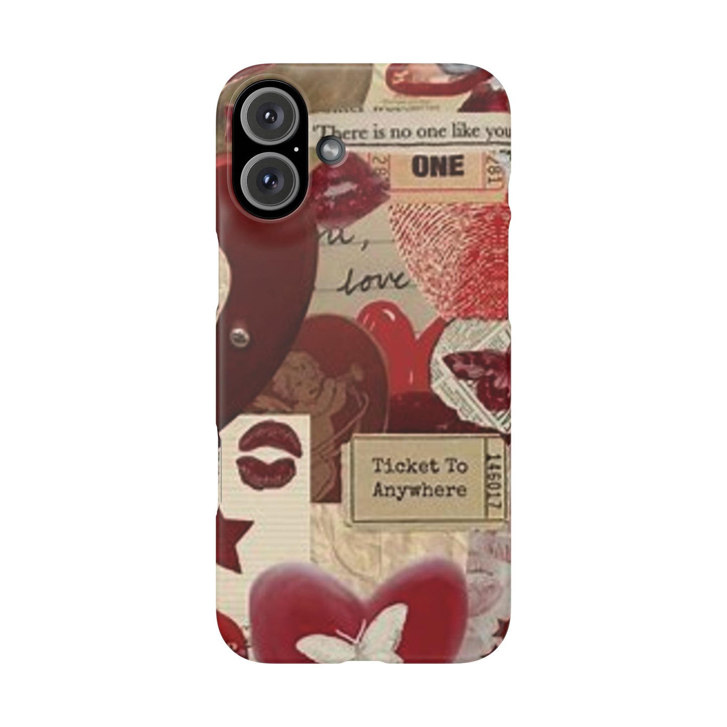 red collage phone case