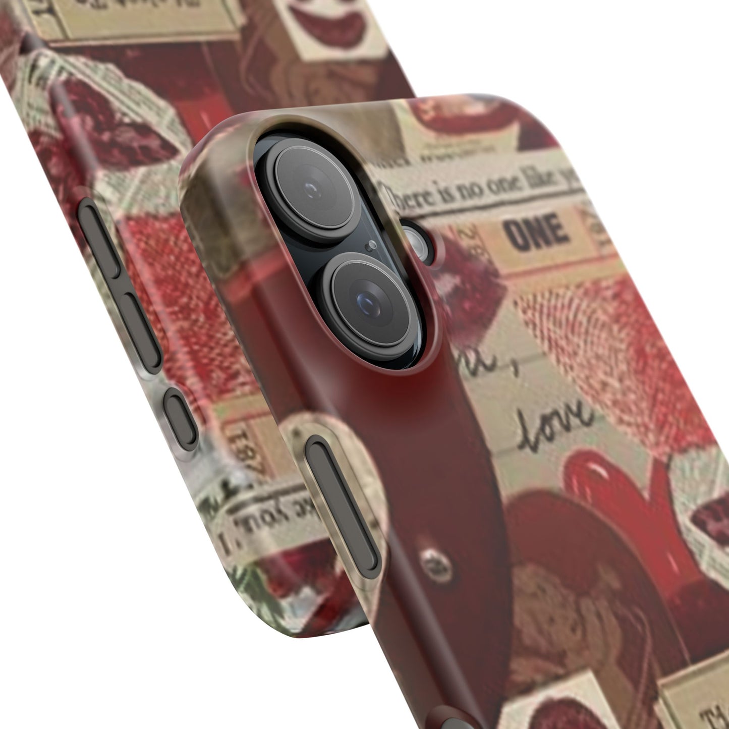 red collage phone case