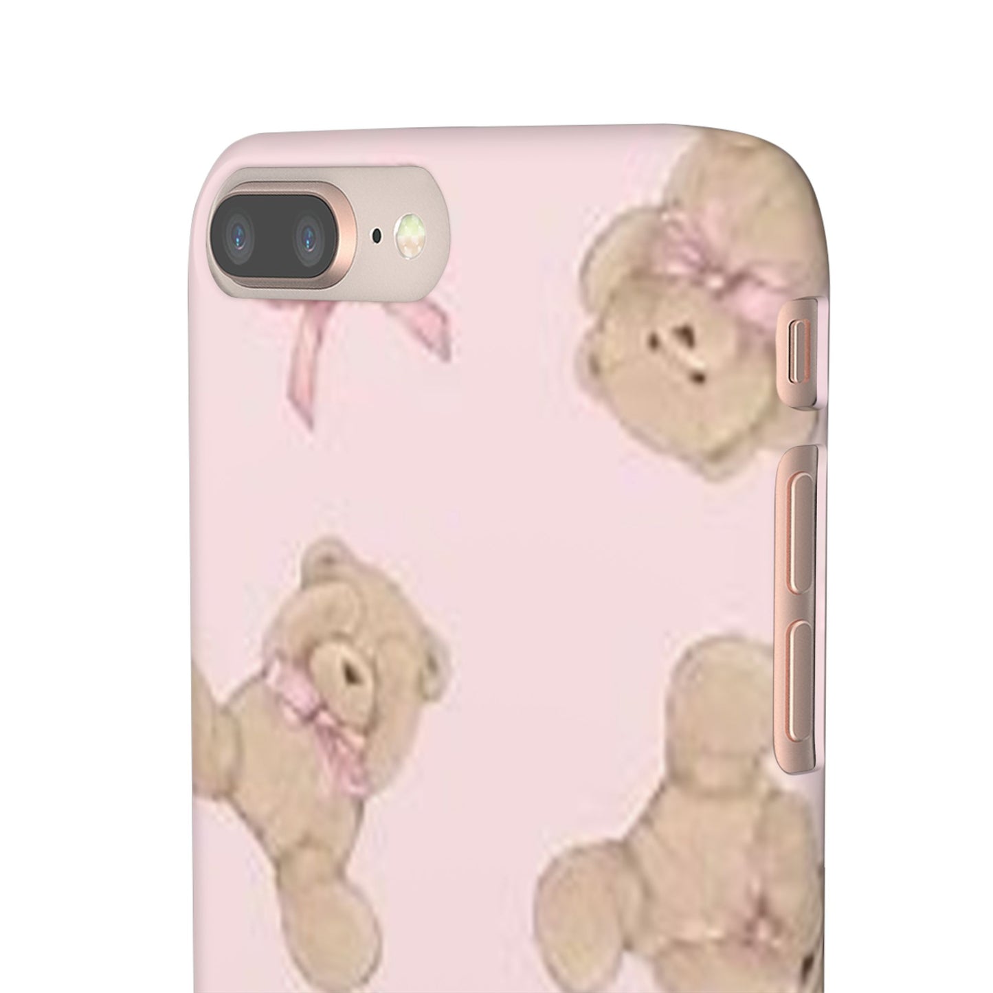 pink background teddy bear phone case