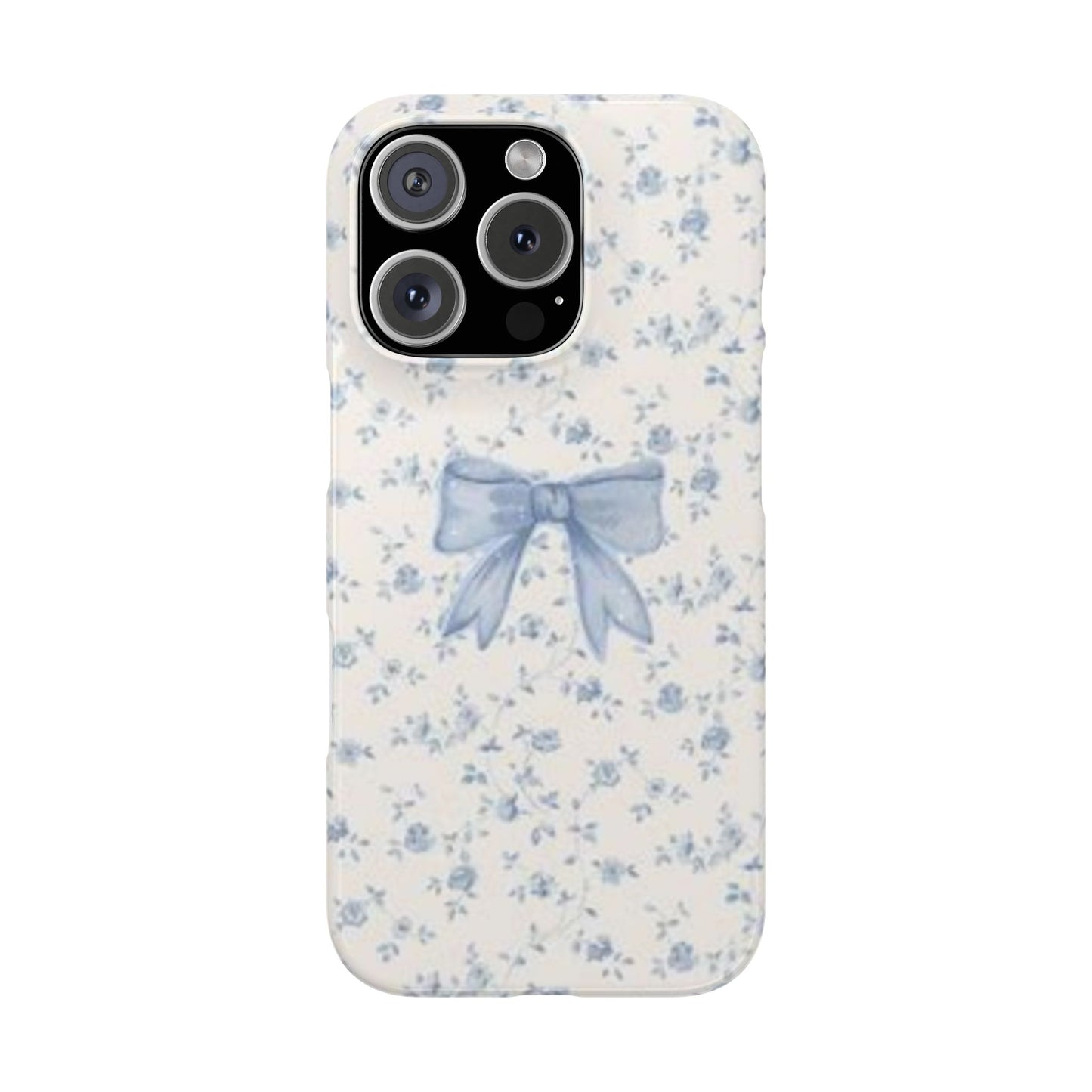 blue flowers and bow phone case