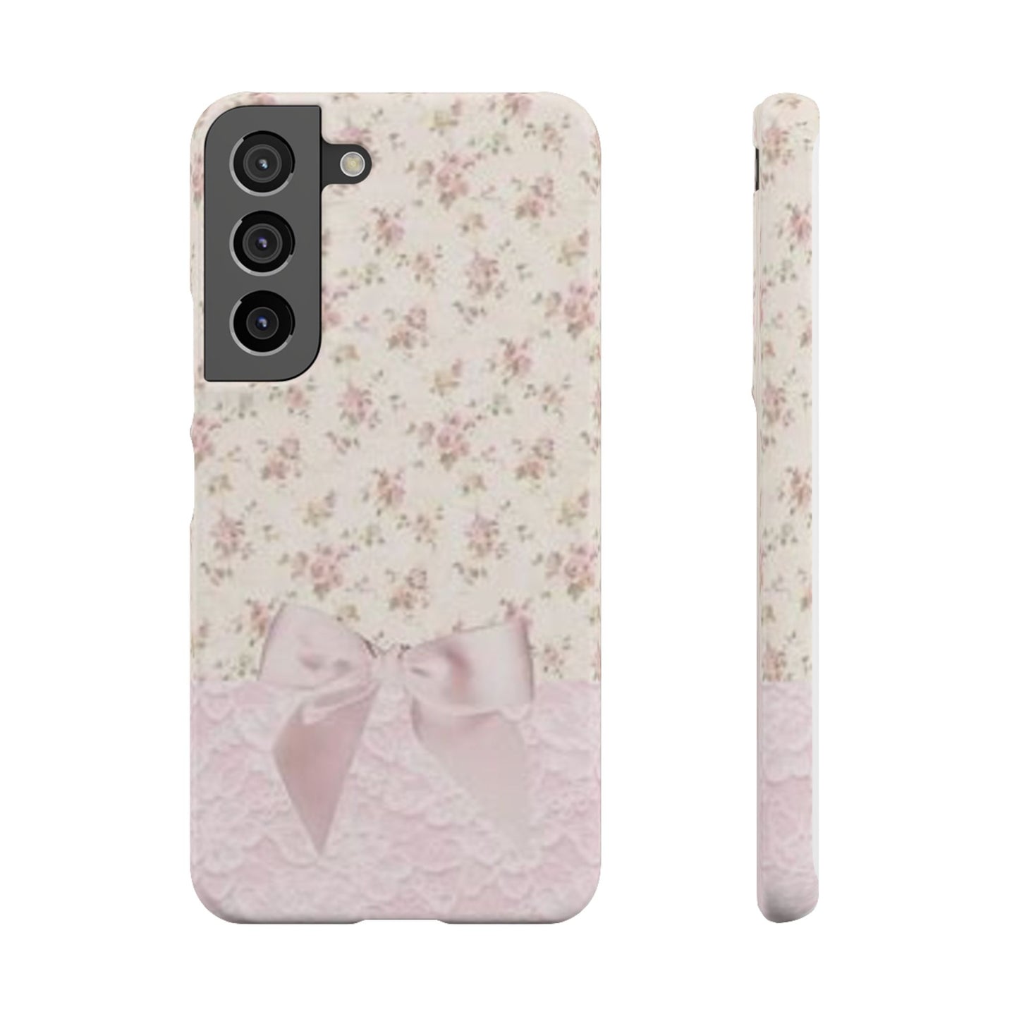 pink flower lace bow phone case