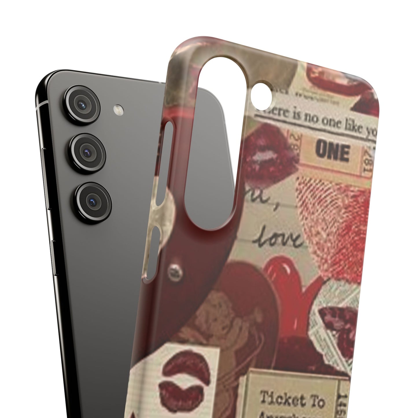 red collage phone case