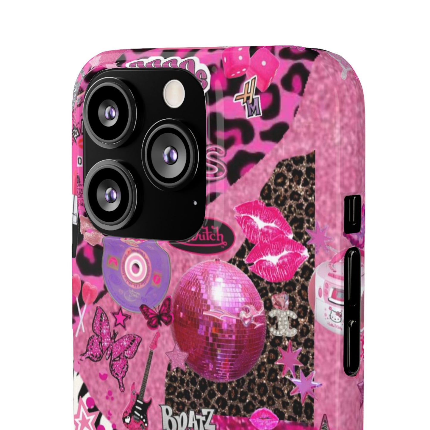 y2k trashy pink phone case