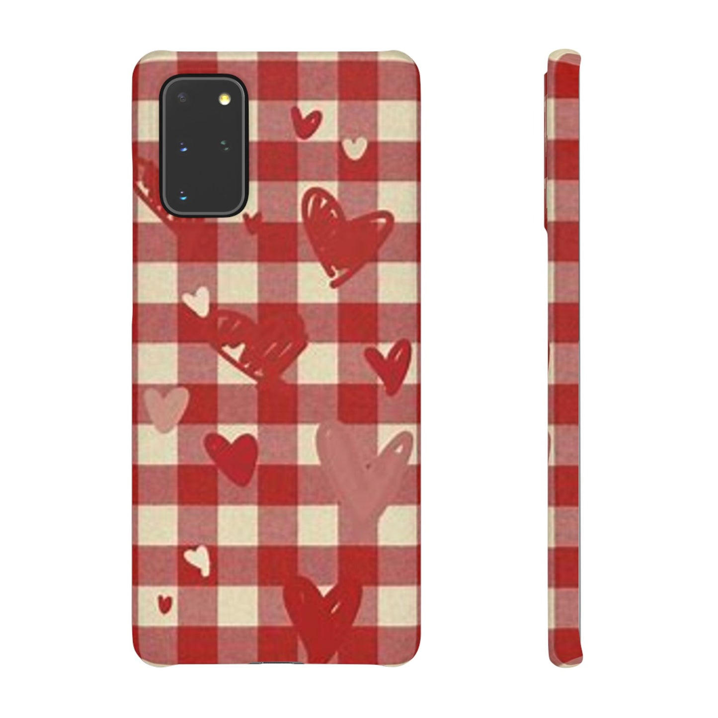 red plaid hearts phone case