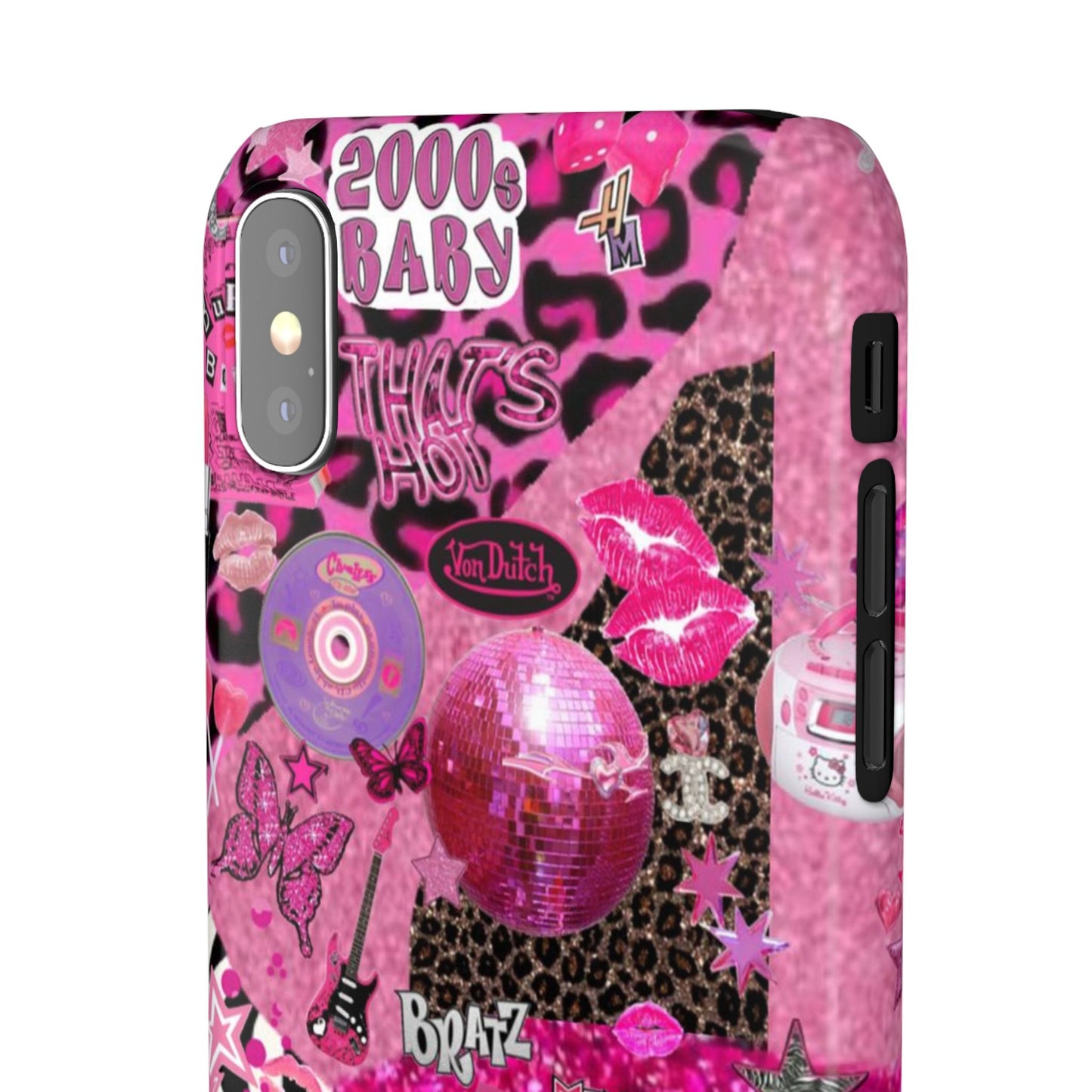 y2k trashy pink phone case