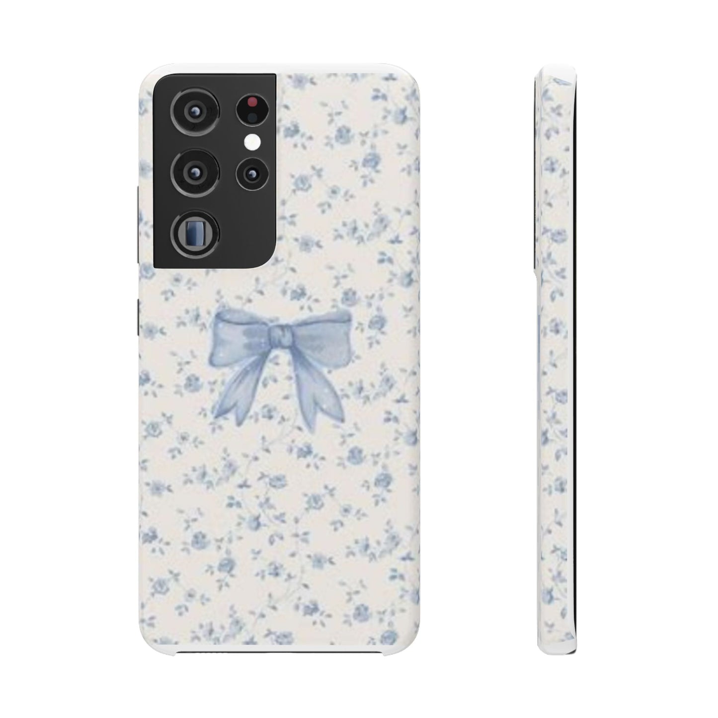 blue flowers and bow phone case